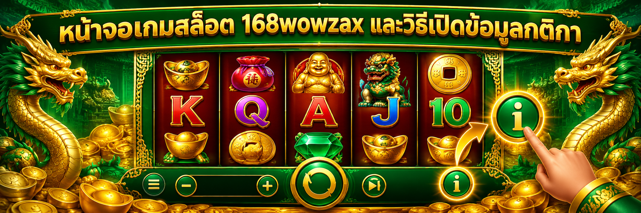 หน้าจอเกมสล็อต 168wowzax และวิธีเปิดข้อมูลกติกา