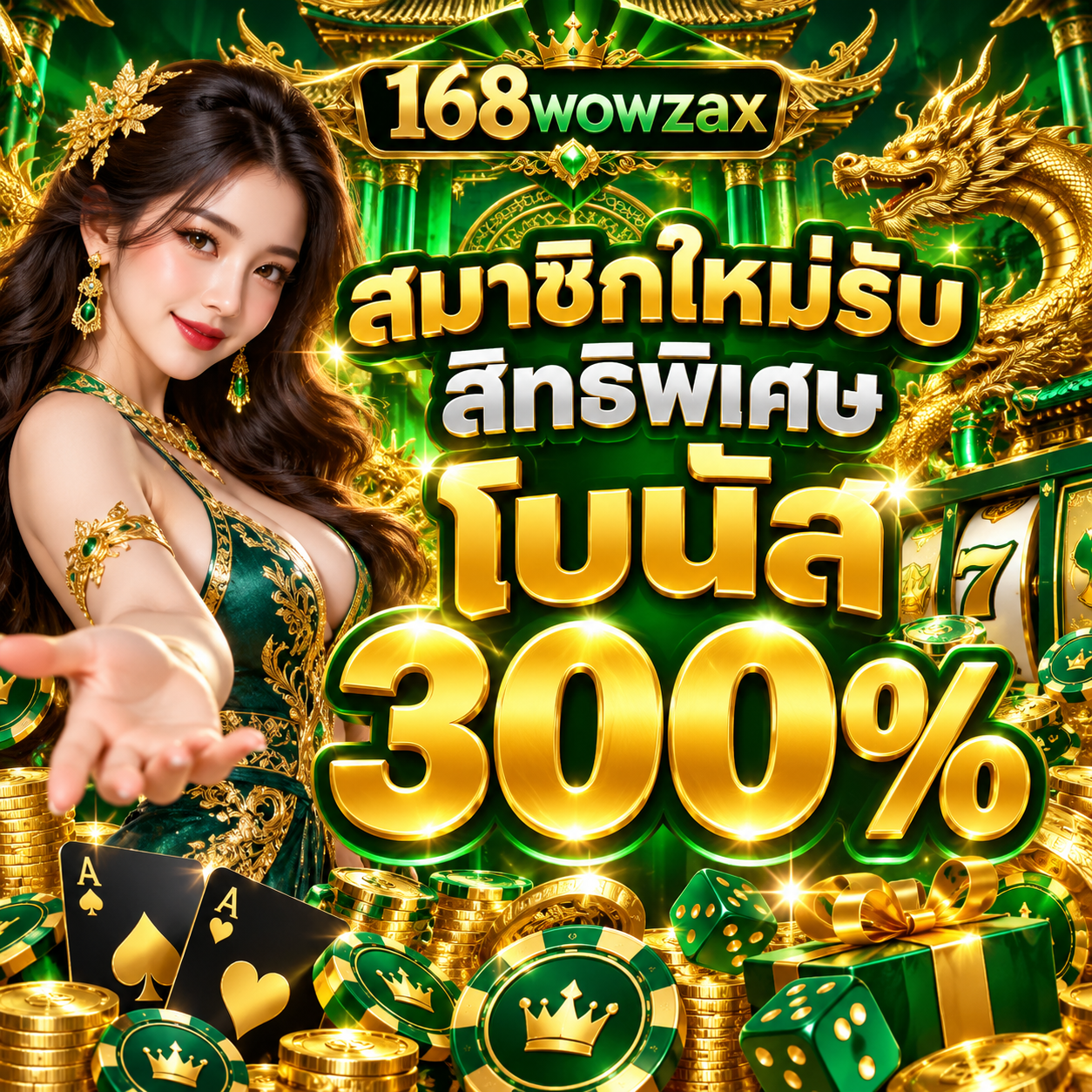 โปรโมชั่น 168wowzax สมาชิกใหม่ โบนัส 300%