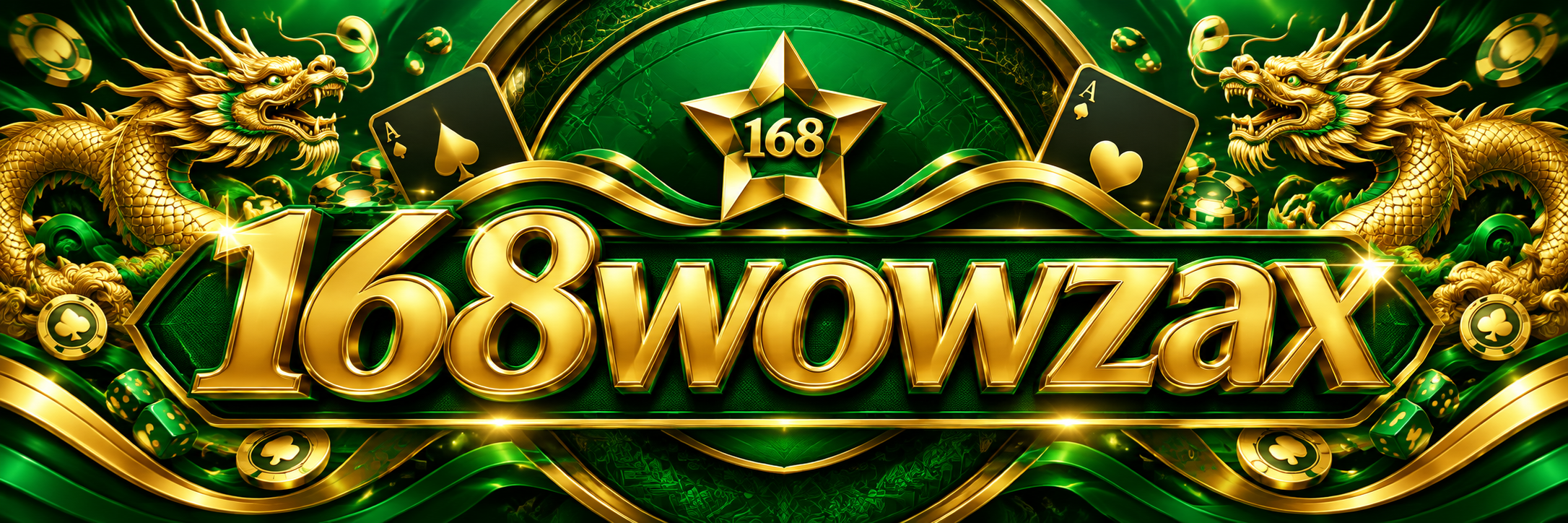 โลโก้ 168wowzax สีทองธีม Emerald Gold